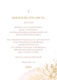 Einladung zur Kommunion Wasserfarben Blumen & Goldlook 3