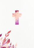 Einladung zur Taufe florales Kreuz pink 2