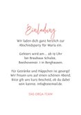 Einladungskarte Austand Rente rosa Konfetti Fotocollage 3
