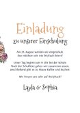 Einladungskarte Einschulung Foto & blumige Schultüte 3