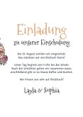 Einladungskarte Einschulung Foto & blumige Schultüte 3