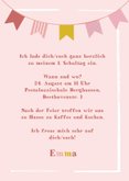 Einladungskarte Einschulung mit rosa Wimpelkette 3