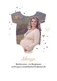 Einladungskarte Foto Strampler Beige Herzchen Babyshower 2