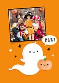 Einladungskarte Halloween Gespenst 'BUH' orange 2