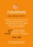 Einladungskarte Halloween Gespenst 'BUH' orange 3