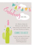 Einladungskarte Kindergeburtstag rosa lustiges Lama 1 Jahr 3