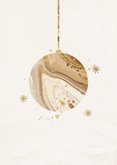 Einladungskarte Weihnachtsessen Marmoroptik Weihnachtskugel 2