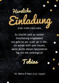 Einschulung Foto-Einladungskarte Schwarz & Gold 3