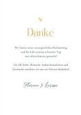 Foto-Dankeskarte zur Hochzeit Blattgrün & Text in Gold 3