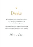 Foto-Dankeskarte zur Hochzeit Blattgrün & Text in Gold 3