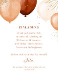 Foto-Einladungskarte Luftballons Geburtstag Terracotta 3