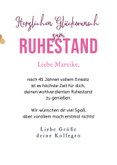 Foto-Glückwunsch zum Ruhestand rosa mit gold Konfetti 3