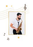 Foto-Glückwunschkarte Geburtstag Saxofon 2