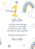 Foto-Karte Glückwünsche zum 1. Geburtstag Junge Regenbogen 3