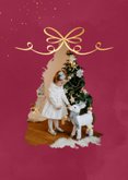Foto-Karte Weihnachtsbaum mit Schleife Goldoptik 2