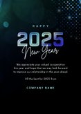 Foto-Neujahrsgrußkarte geschäftlich blau 2025 futuristisch 3