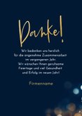 Foto-Weihnachts-Dankeskarte dunkelblau 'Danke!' Bokeh 3
