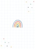Fotokarte Einladung Einschulung Regenbogen & Doodles Rückseite