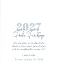 Fotokarte 'Frohe Feiertage' 2027 Holzoptik und Sterne 3