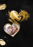 Fotokarte Herz Neujahrs goldene Farbe Schwarz 2