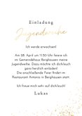 Fotokarte Jugendweihe Einladung Goldschrift & Sprenkel 3