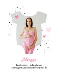 Fotokarte Strampler Babyshower rosa Herzchen Einladung 2
