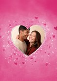 Fotokarte Valentinstag Herzrahmen auf Pink 2