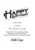 Geburtstagskarte 60 Happy birthday 3