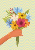 Geburtstagskarte Blumenfrau Brille mit 25 2