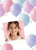 Geburtstagskarte Luftballons Pastel mit Foto 2