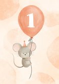 Geburtstagskarte mit Maus 'Piep piep hurra' 2