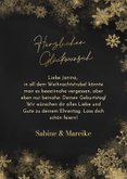 Geburtstagskarte Schneeflocken Gold auf Schwarz 3