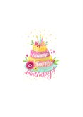 Geburtstagskarte Torte 'Happy happy birthday' 2