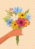 Geburtstagskarte viele Blumen farbenfroh 2