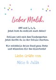 Glückwunschkarte Einschulung Dino in Schultüte 3