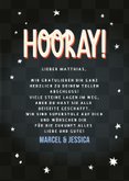Glückwunschkarte 'Hooray' Bücherstapel, Flammen & Sterne 3