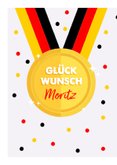 Glückwunschkarte Medaille Deutschland 2