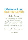 Glückwunschkarte Ruhestand Frau 'Peace, Love & Freedom' 3