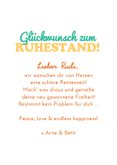 Glückwunschkarte Ruhestand Mann 'Peace, Love & Freedom' 3