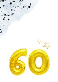 Glückwunschkarte zum 60. Geburtstag blau mit Zahlenballon 2