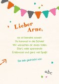 Glückwunschkarte zum Schulanfang kleine Schultafel 3