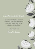 Glückwunschkarte zur Hochzeit mit weißen Blumen 3