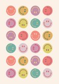 Grußkarte Geburtstag Bunte Smileys 2