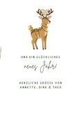 Grußkarte Weihnachten Hirsch mit Lichterkette 3