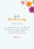 Gute Besserung Grußkarte Gießkanne mit Blumenstrauß 3