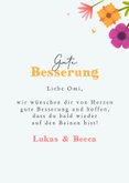 Gute Besserung Grußkarte Gießkanne mit Blumenstrauß 3