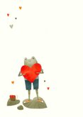 Gute Besserungskarte Frosch mit Herz 'Get well soon' 2