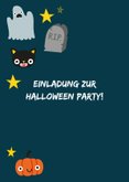 Halloween Karte mit fröhlichen Abbildungen 2