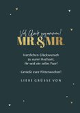 Hochzeit Glückwunschkarte Mr. & Mr. gold 3