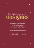 Hochzeit Glückwunschkarte Mrs. & Mrs. gold 3